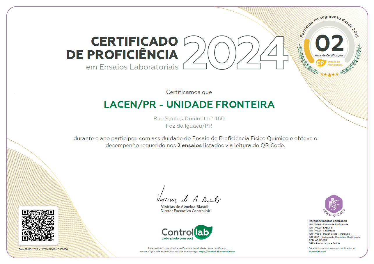 Certificado de Proficiência FQ - UF