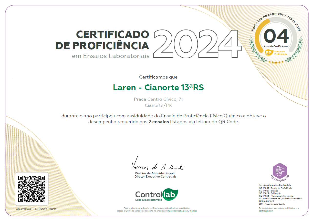 Certificado de Proficiência FQ - 13º