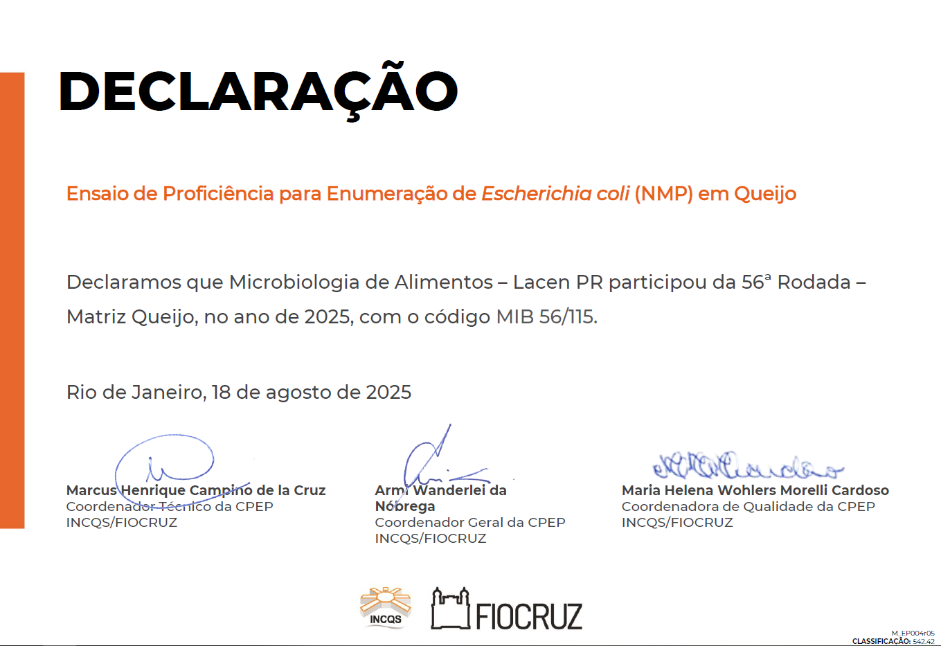 INCQS E COLI 2025