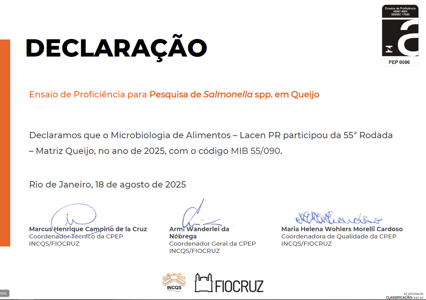 INCQS SALMONELA 2025